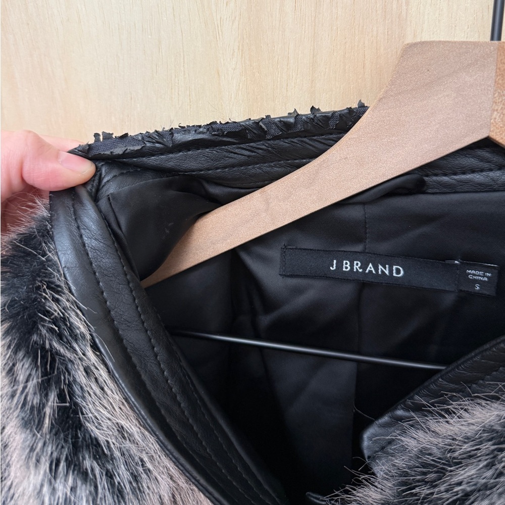 J Brand Ashbey Faux Fur Jacket Silver Fox Small - Picture 5 of 6